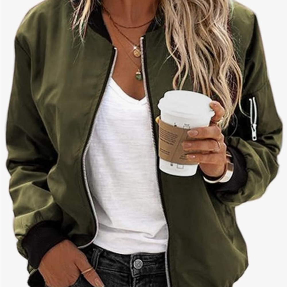 Olive Green Bomber Jacket
